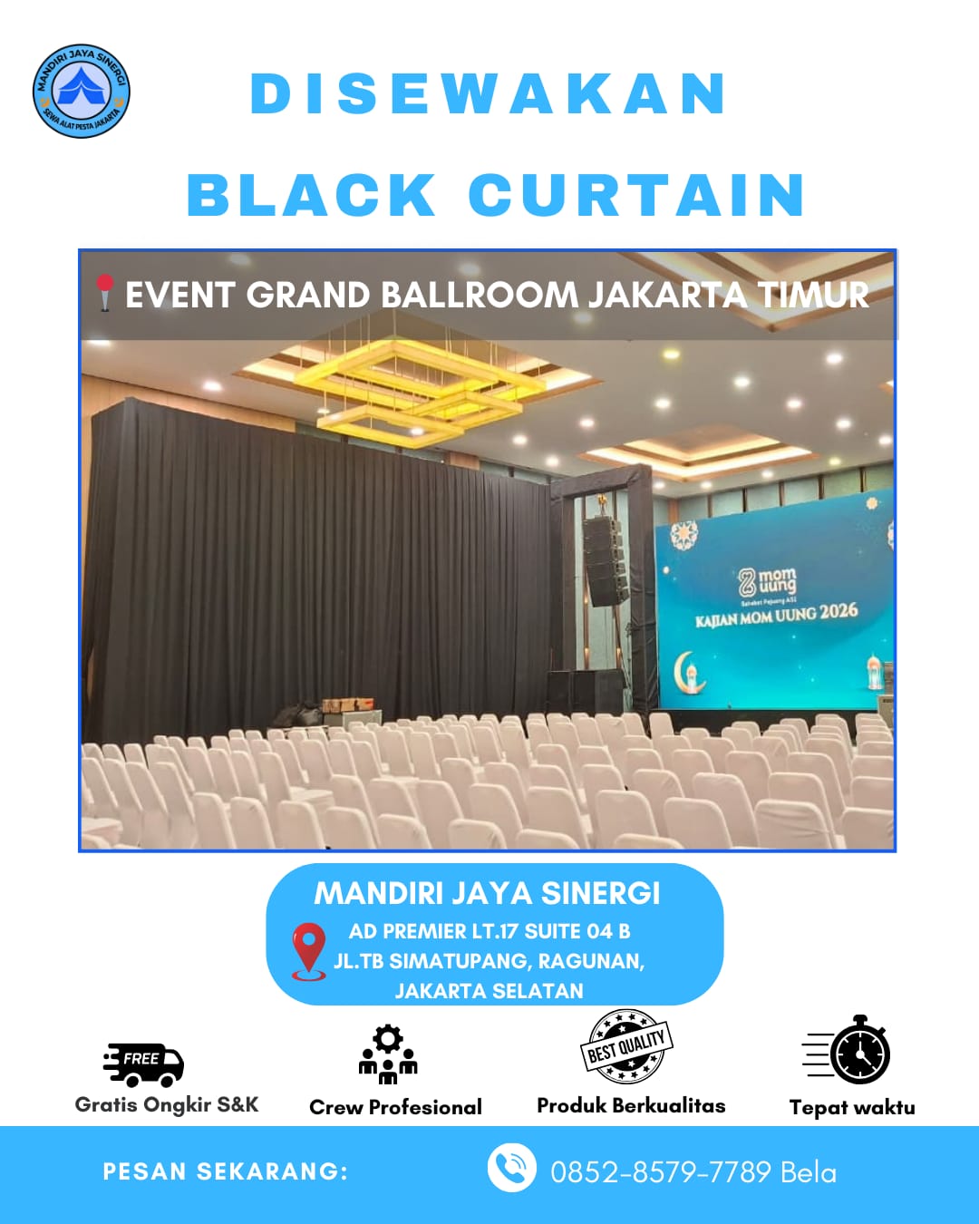 SEWA BLACK CURTAIN AREA JAKARTA TIMUR