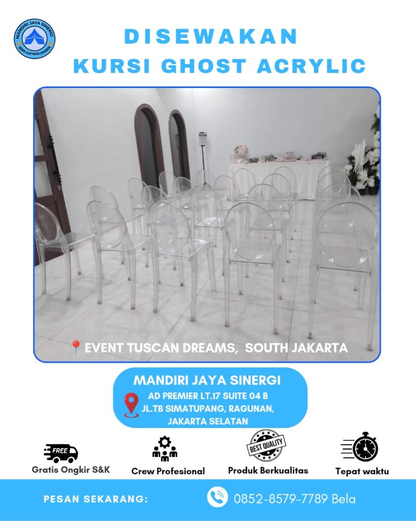 SEWA KURSI GHOST ACRYLIC UNTUK EVENT WEDDING JAKARTA