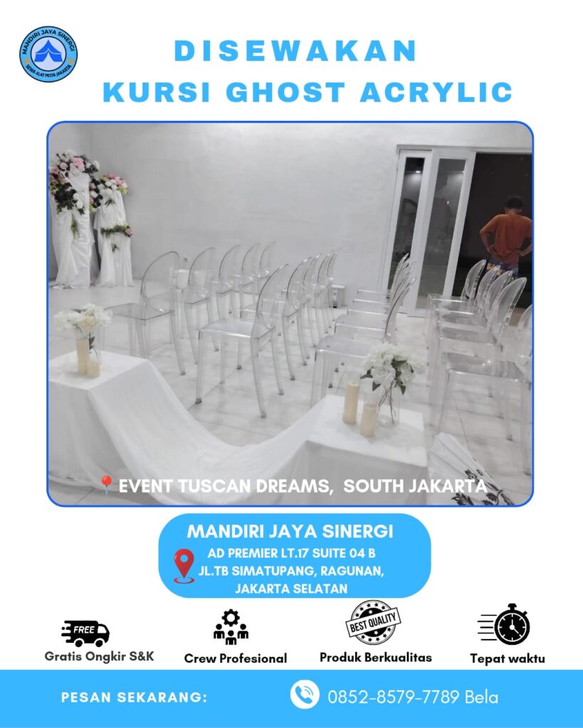 SEWA KURSI GHOST ACRYLIC UNTUK EVENT WEDDING JAKARTA