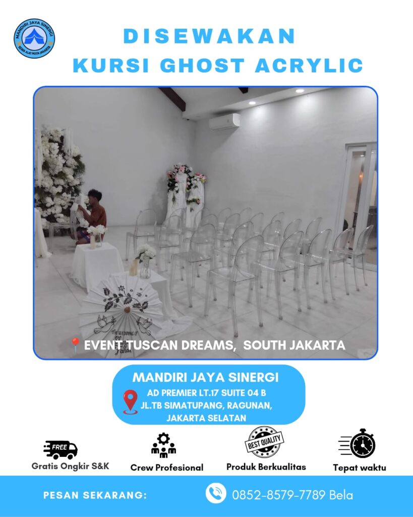 SEWA KURSI GHOST ACRYLIC UNTUK EVENT WEDDING JAKARTA