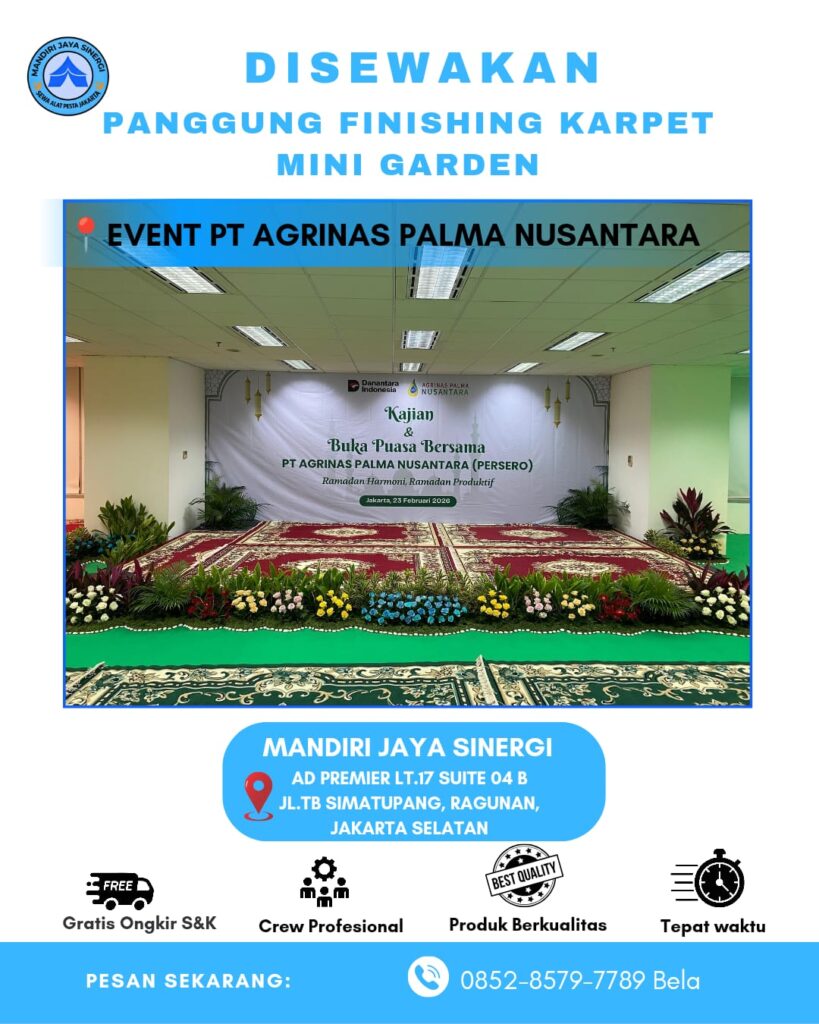SEWA PANGGUNG KARPET DAN MINI GARDEN AREA JAKARTA SELATAN