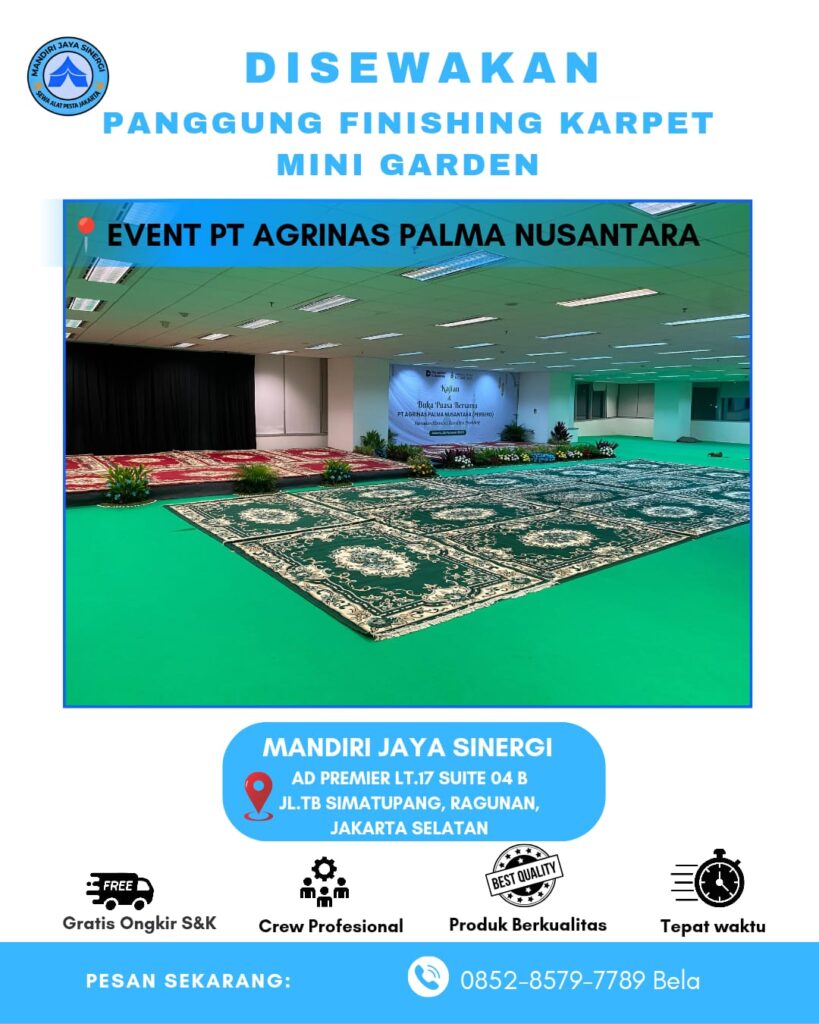 SEWA PANGGUNG KARPET DAN MINI GARDEN AREA JAKARTA SELATAN 