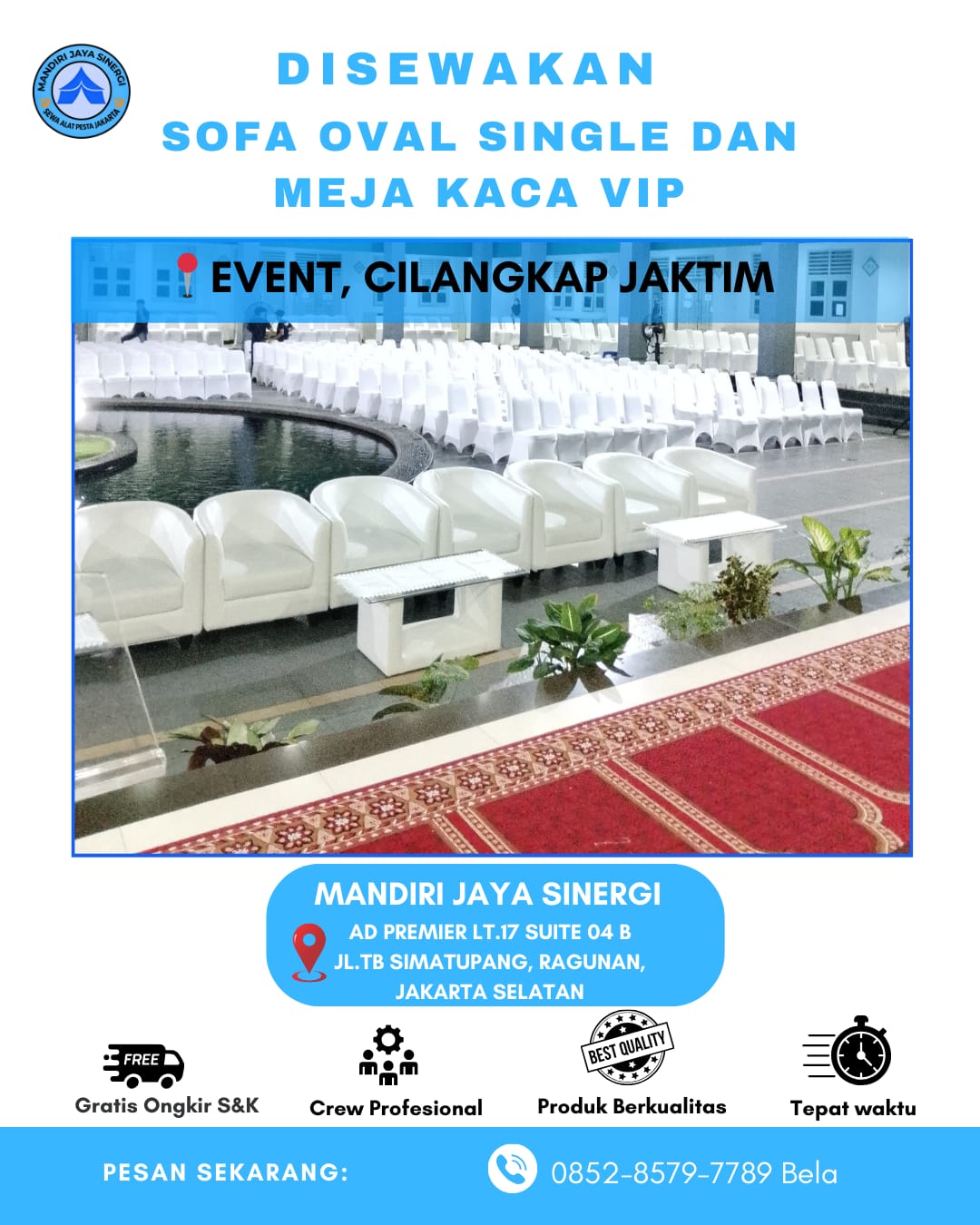 SEWA SOFA OVAL EVENT PONDOK PESANTREN ALHAMID JAKARTA