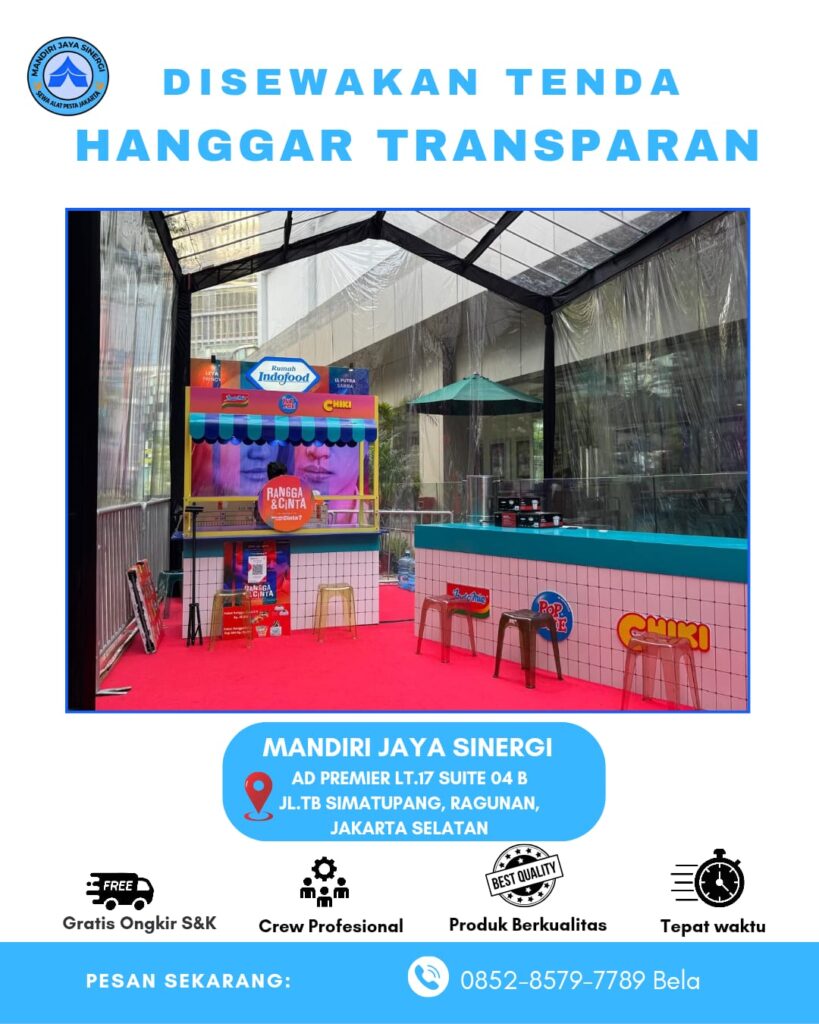 SEWA TENDA HANGGAR TRANSPARAN AREA JABODETABEK