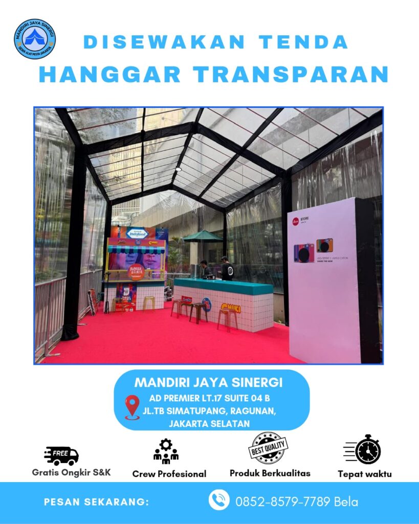 SEWA TENDA HANGGAR TRANSPARAN AREA JABODETABEK