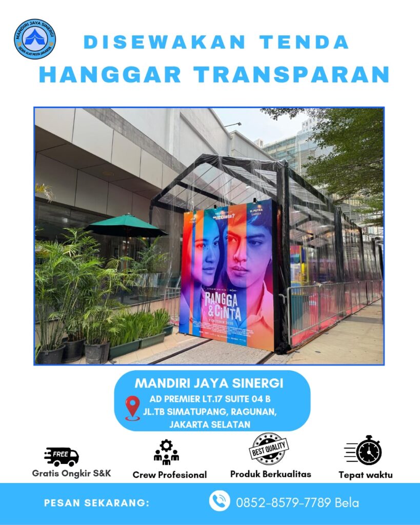 SEWA TENDA HANGGAR TRANSPARAN AREA JABODETABEK