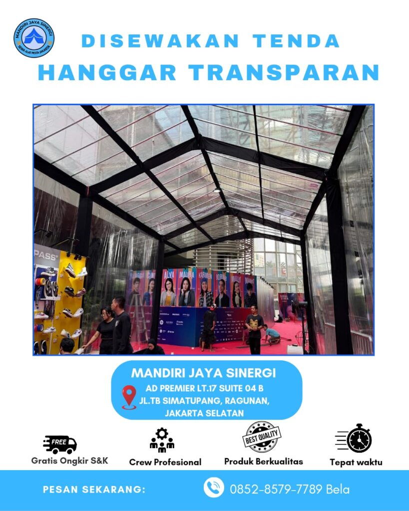 SEWA TENDA HANGGAR TRANSPARAN AREA JABODETABEK