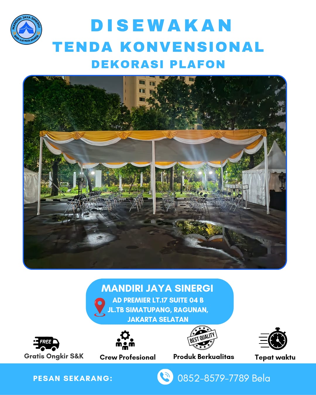 SEWA TENDA KONVESIONAL DEKORASI PLAFON