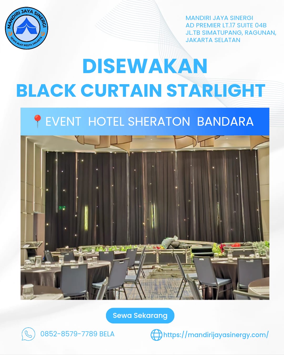 SEWA BLACKCURTAIN STARLIGHT EVENT HOTEL SHERATON BANDARA SOEKARNO HATTA