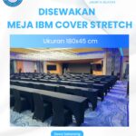 SEWA MEJA IBM 180X45 COVER STRETCH HITAM JAKARTA