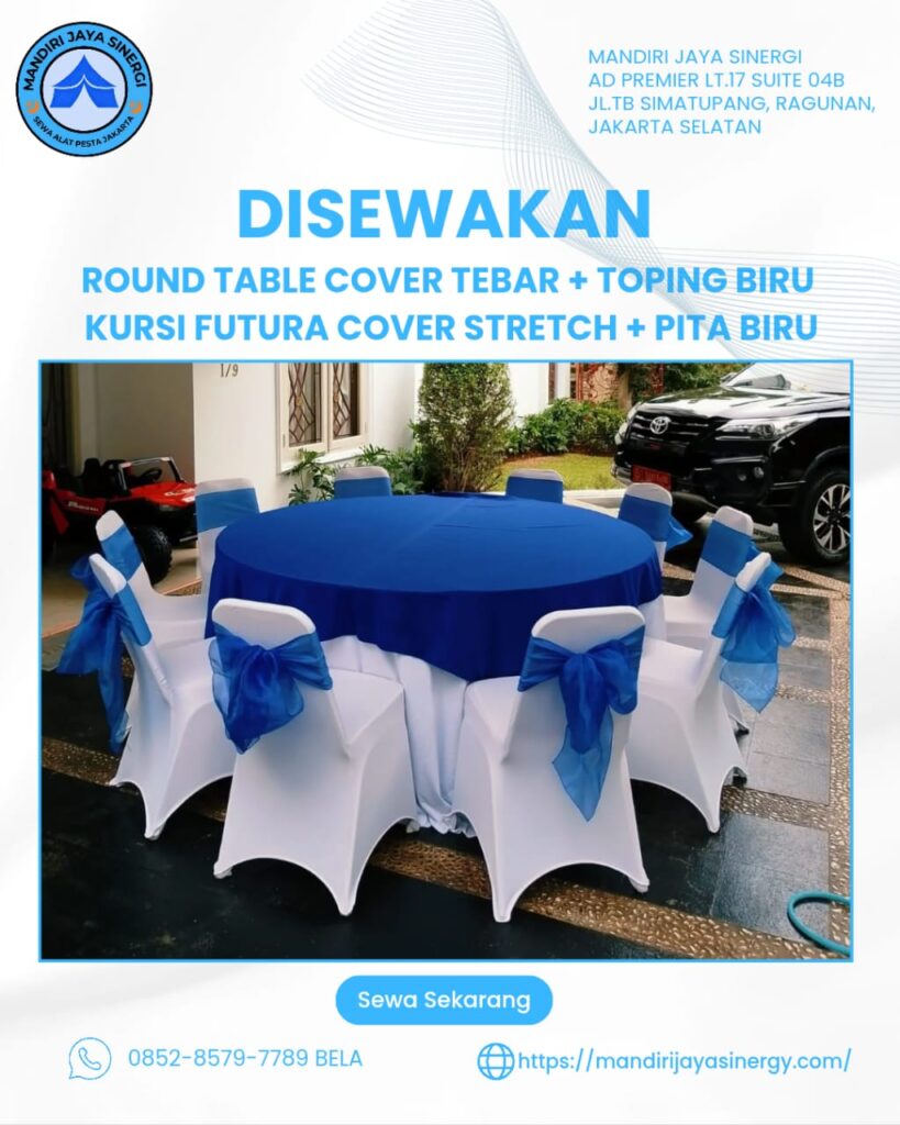 SEWA ROUNDTABLE COVER TEBAR DAN KURSI FUTURA COVER STRETCH JABODETABEK
