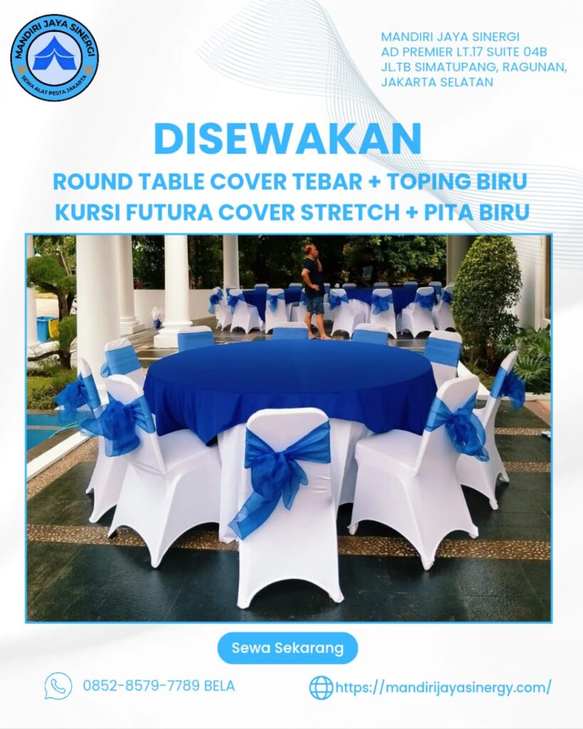 SEWA ROUNDTABLE COVER TEBAR DAN KURSI FUTURA COVER STRETCH JABODETABEK