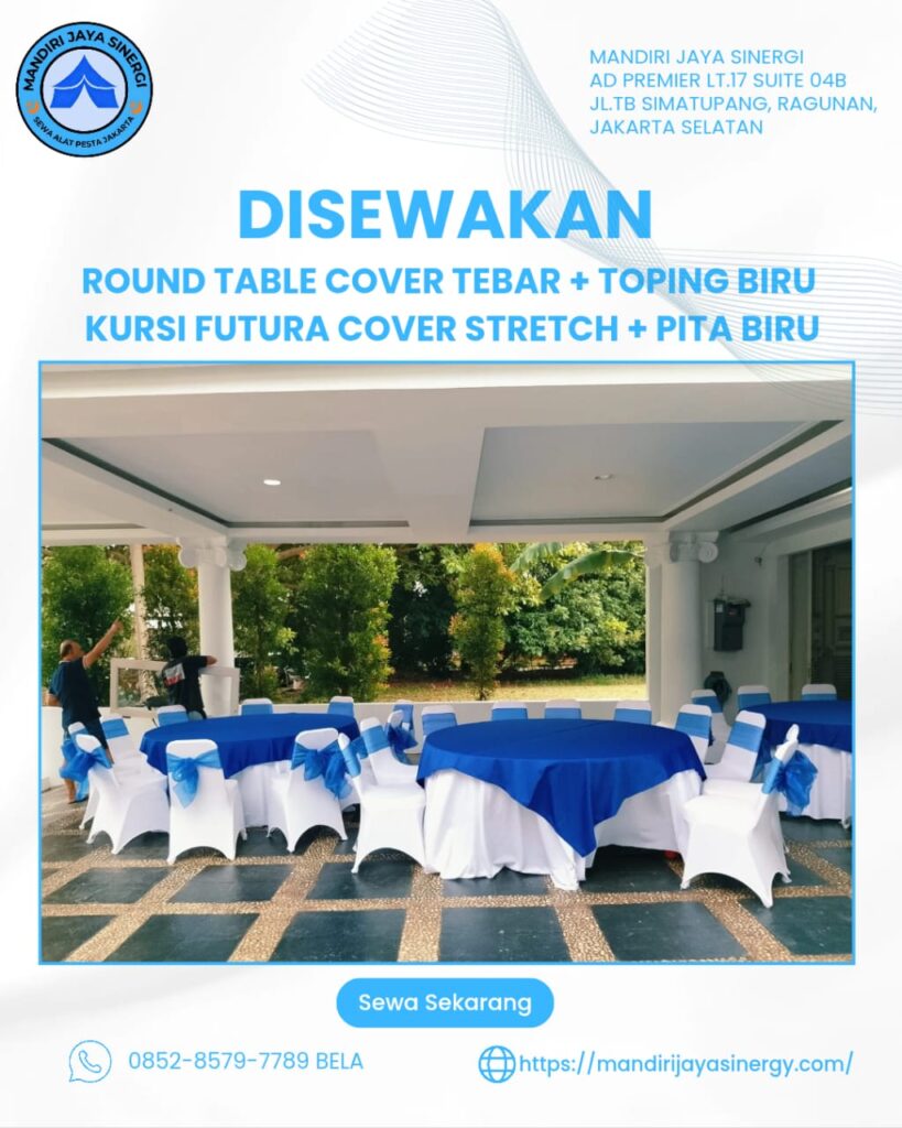 SEWA ROUNDTABLE COVER TEBAR DAN KURSI FUTURA COVER STRETCH JABODETABEK