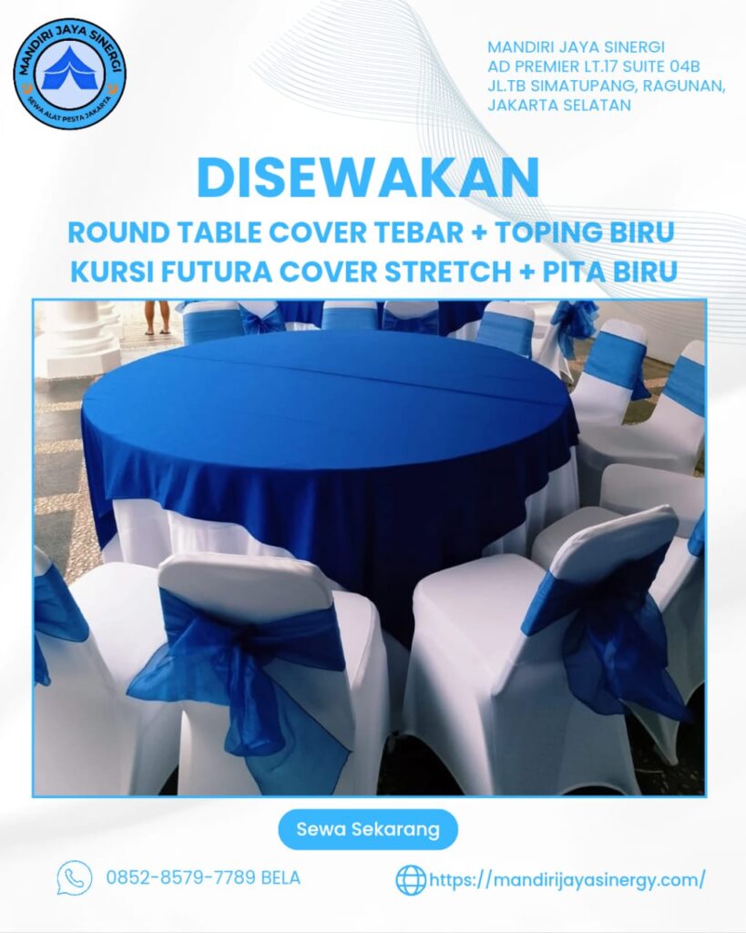 SEWA ROUNDTABLE COVER TEBAR DAN KURSI FUTURA COVER STRETCH JABODETABEK