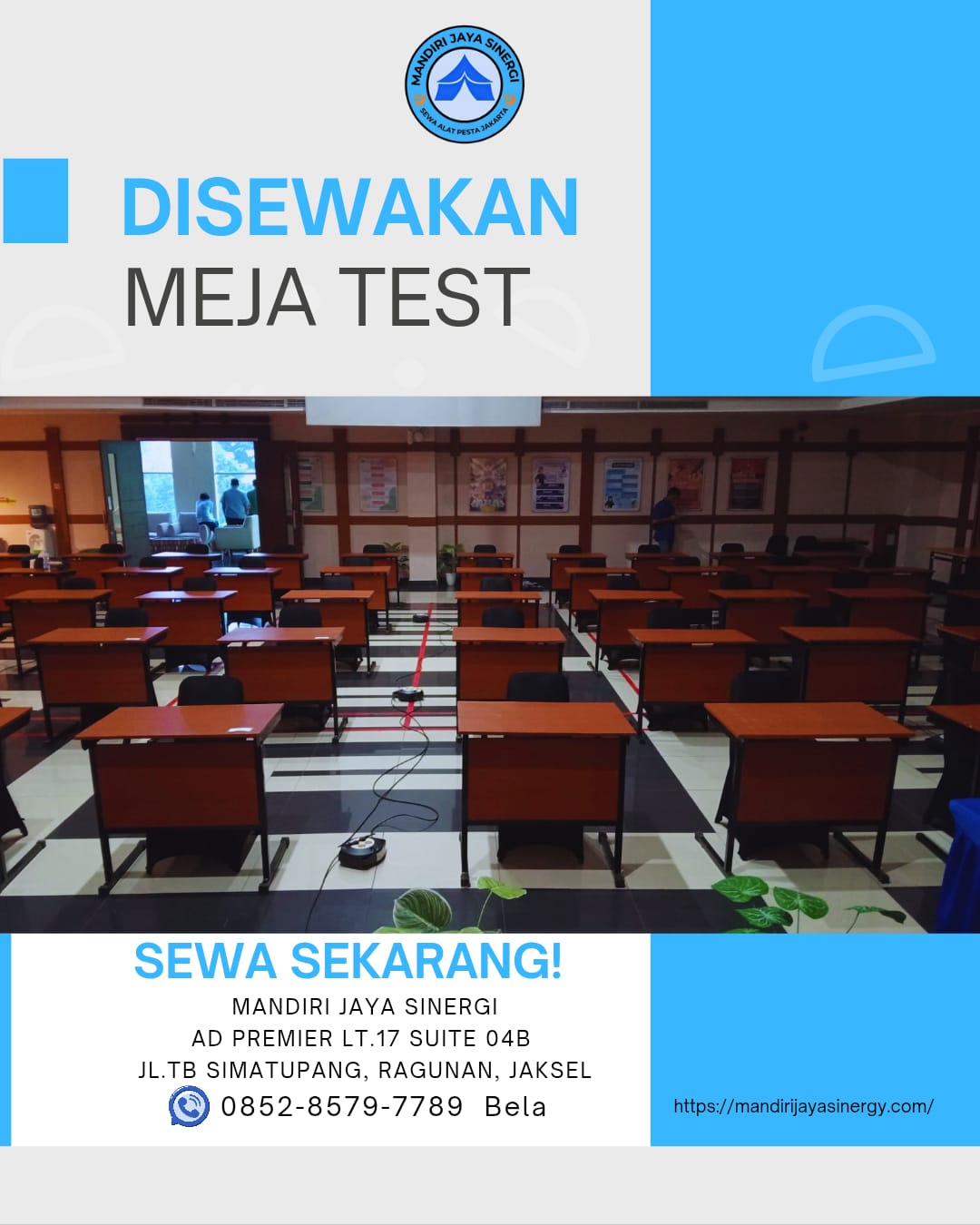 SEWA MEJA TEST AREA JABODETABEK