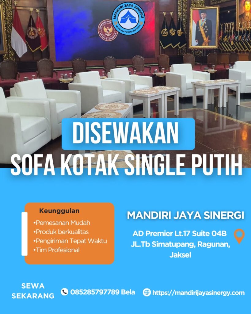 SEWA SOFA KOTAK SINGLE PUTIH JAKARTA