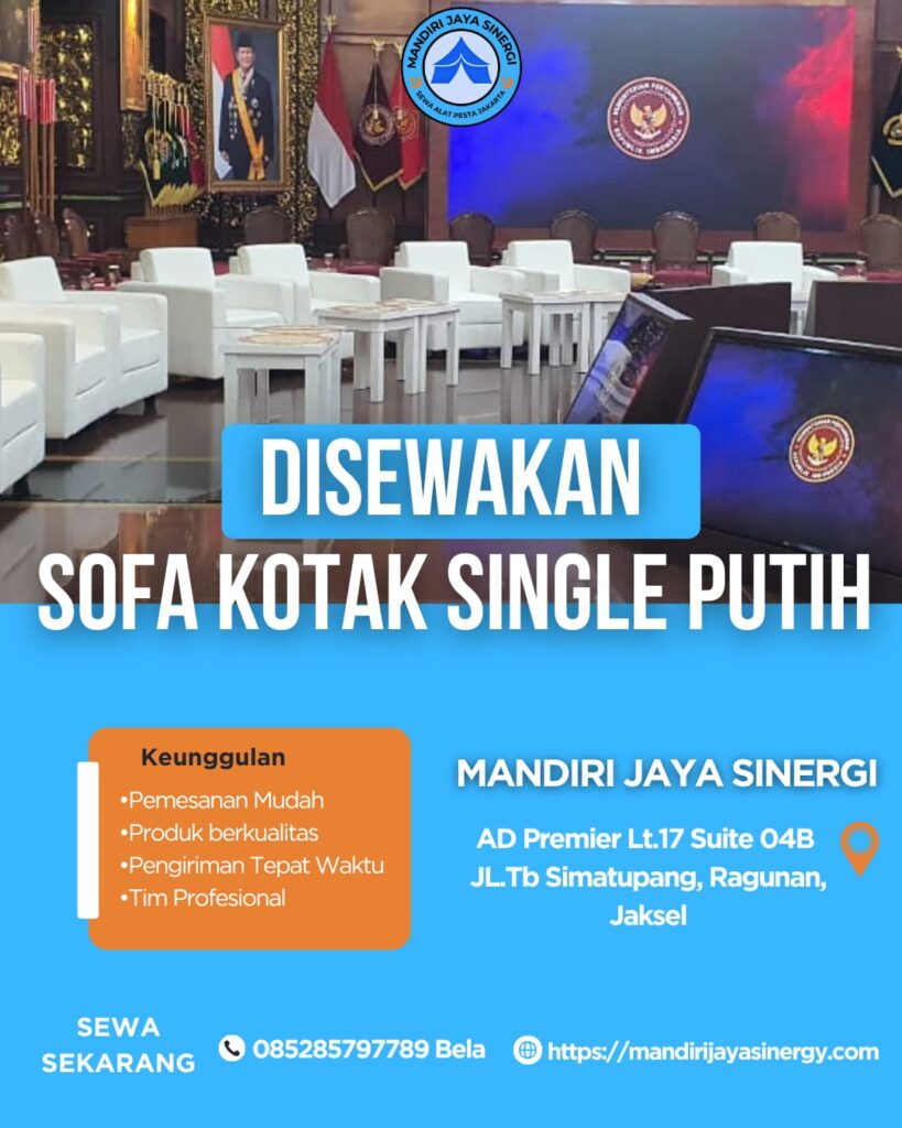 SEWA SOFA KOTAK SINGLE PUTIH JAKARTA