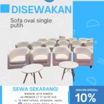 SEWA SOFA OVAL SINGLE PUTIH JAKARTA