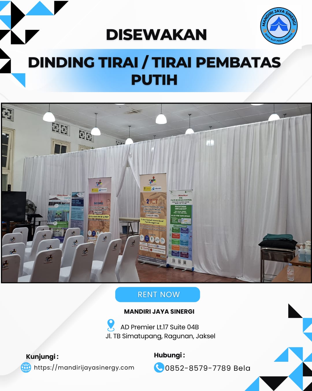 SEWA DINDING TIRAI PUTIH AREA JAKARTA