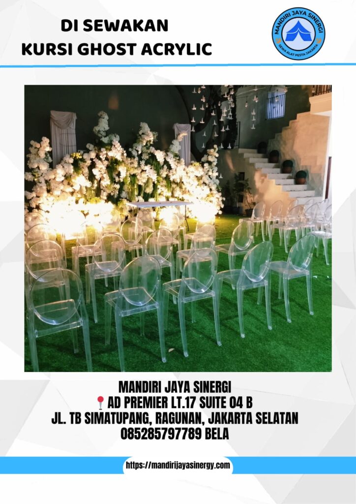 SEWA KURSI GHOST ACRYLIC UNTUK INTIMATE WEDDING AREA JAKARTA