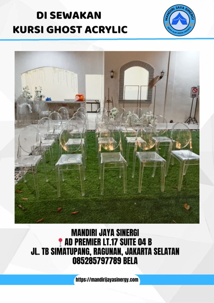 SEWA KURSI GHOST ACRYLIC UNTUK INTIMATE WEDDING AREA JAKARTA