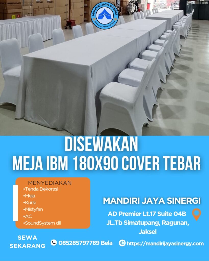 SEWA MEJA IBM 180X90 COVER TEBAR AREA JAKARTA