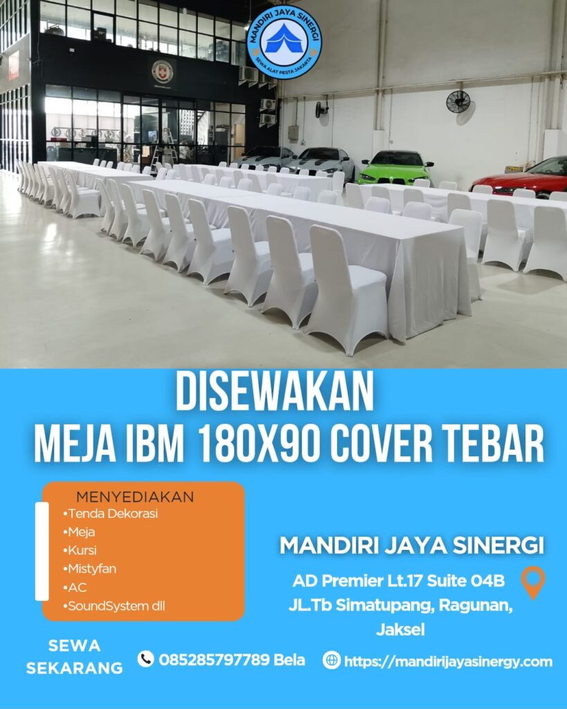 SEWA MEJA IBM 180X90 COVER TEBAR AREA JAKARTA