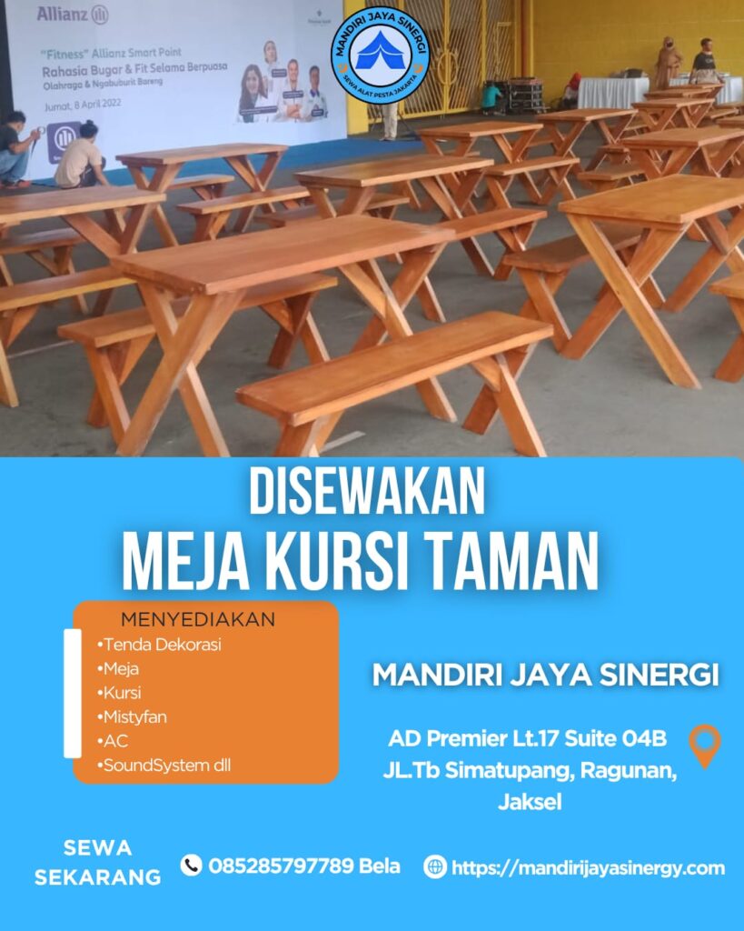 SEWA MEJA KURSI TAMAN AREA JAKARTA