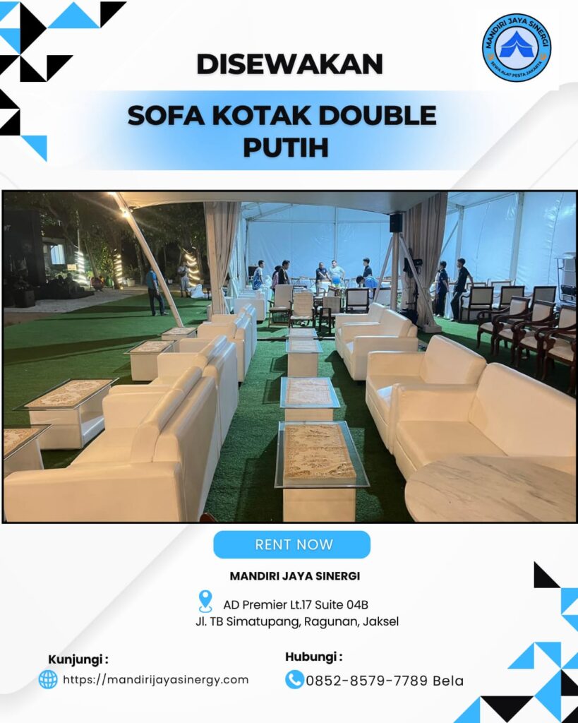 SEWA SOFA KOTAK DOUBLE PUTIH AREA JABODETABEK