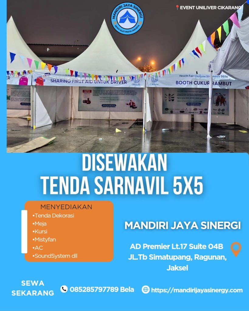 SEWA TENDA SARNAVIL 5x5 EVENT PT UNILEVER CIKARANG