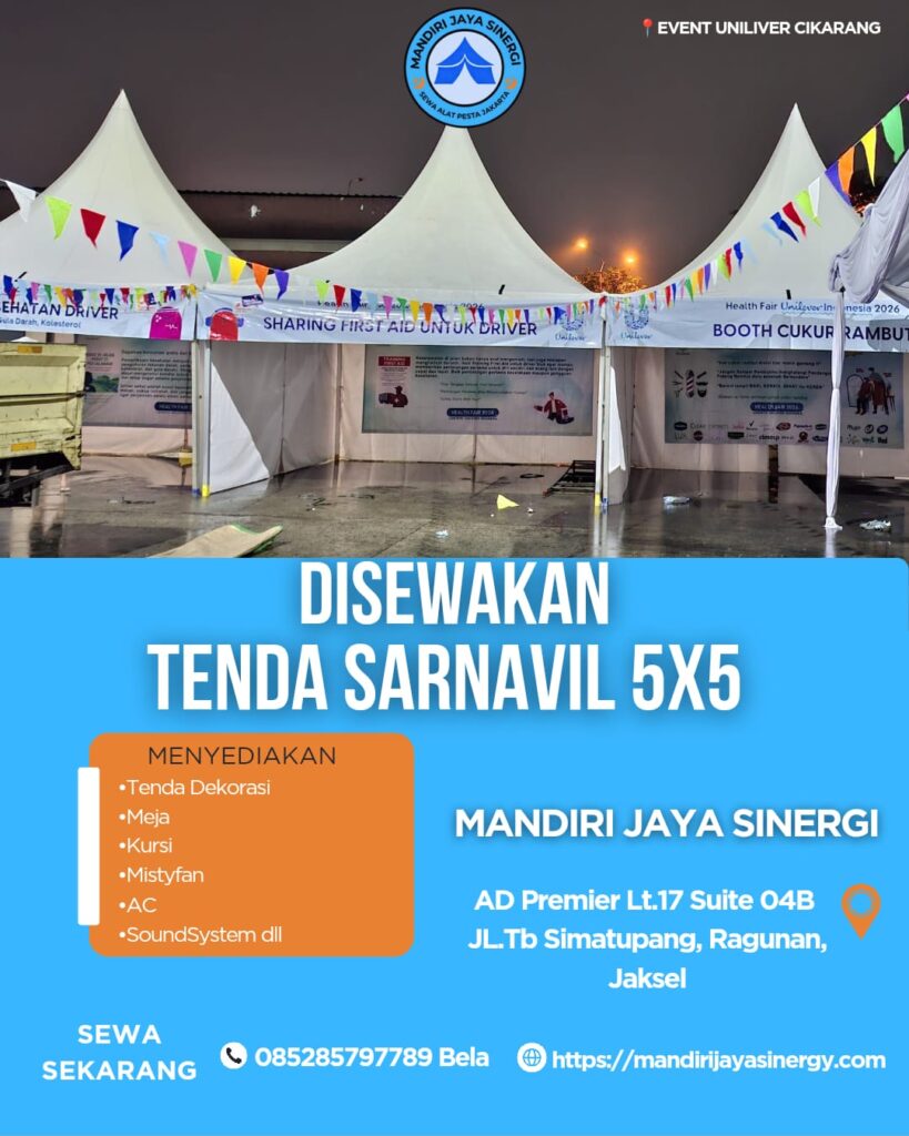 SEWA TENDA SARNAVIL 5x5 EVENT PT UNILEVER CIKARANG