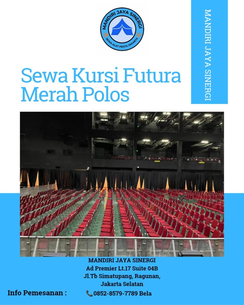 SEWA KURSI FUTURA MERAH POLOS UNTUK BERBAGAI KEBUTUHAN ACARA