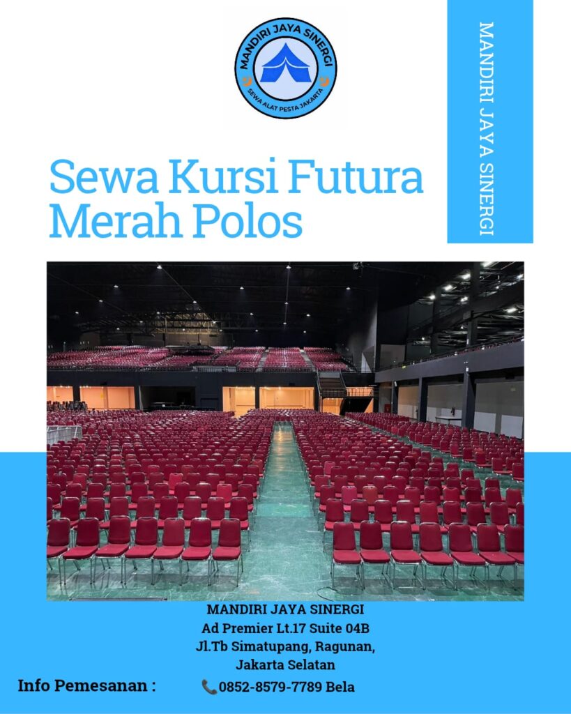 SEWA KURSI FUTURA MERAH POLOS UNTUK BERBAGAI KEBUTUHAN ACARA