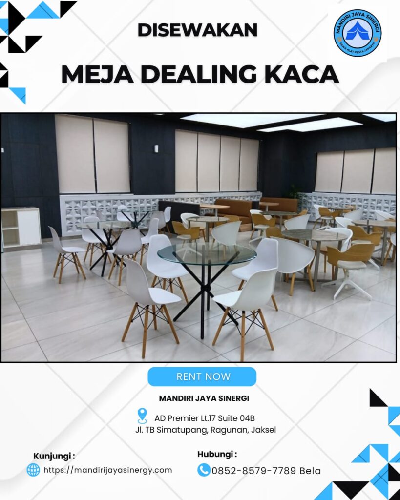 SEWA MEJA DEALING KACA UNTUK ACARA PROFESIONAL DAN BERKELAS