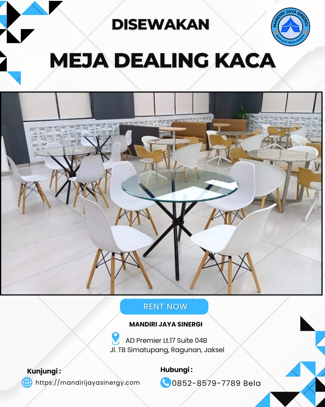 SEWA MEJA DEALING KACA UNTUK ACARA PROFESIONAL DAN BERKELAS