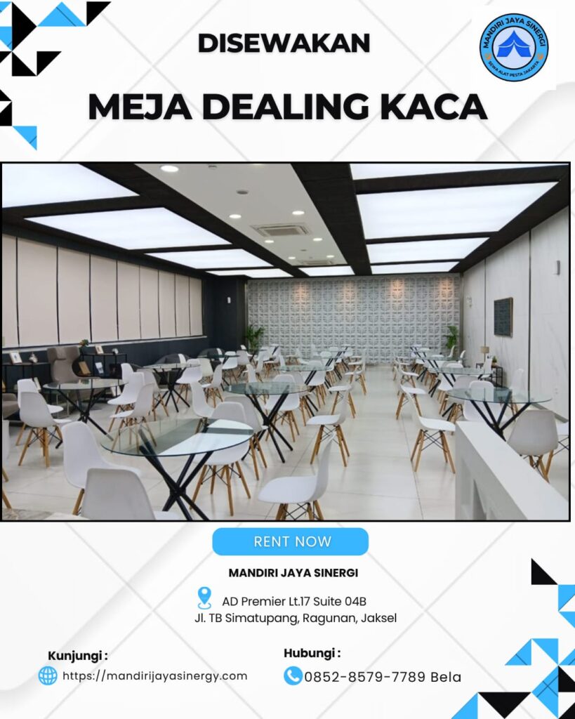SEWA MEJA DEALING KACA UNTUK ACARA PROFESIONAL DAN BERKELAS