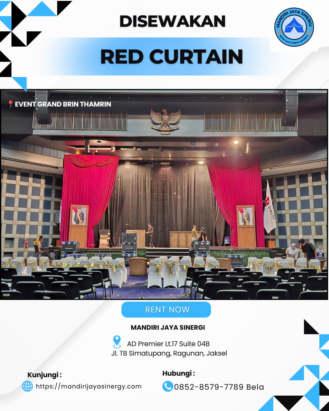SEWA RED CURTAIN BERKUALITAS UNTUK EVENT FORMAL DAN PANGGUNG MEGAH JAKARTA