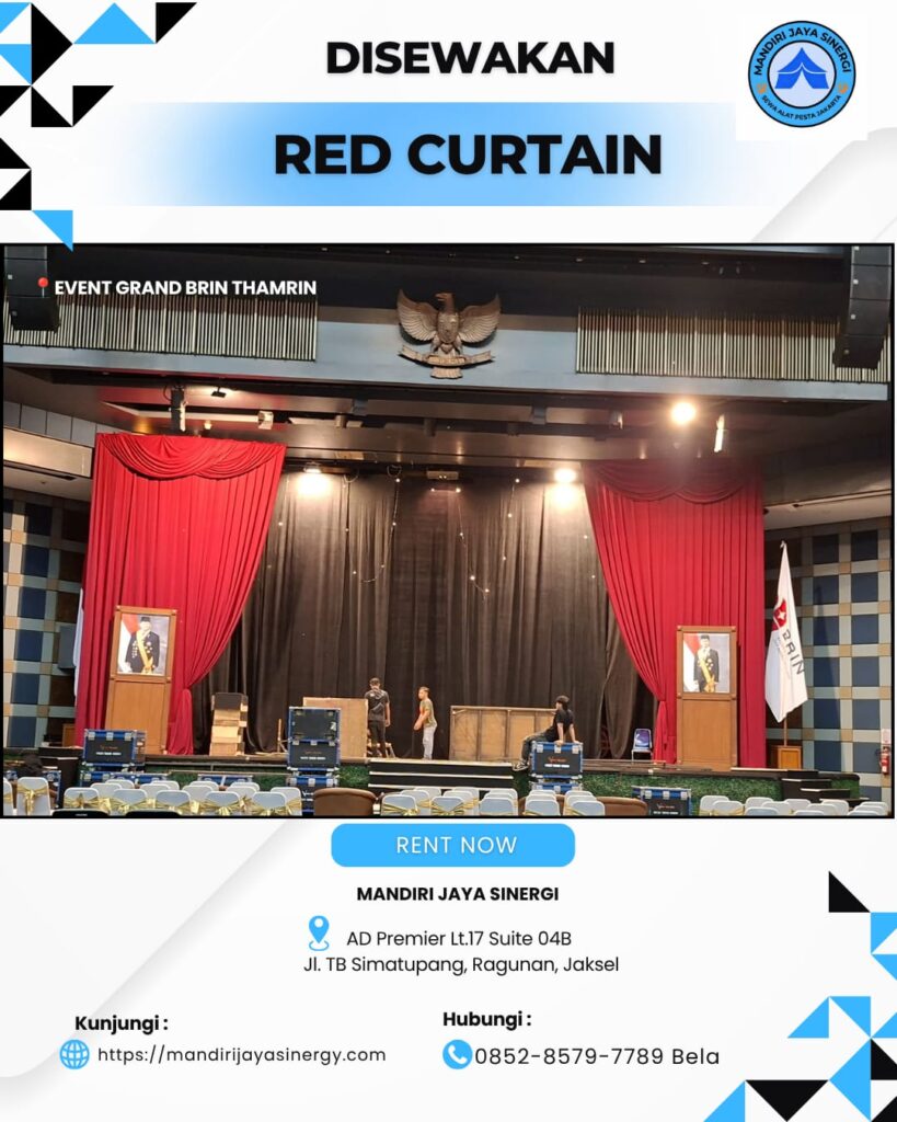SEWA RED CURTAIN BERKUALITAS UNTUK EVENT FORMAL DAN PANGGUNG MEGAH JAKARTA