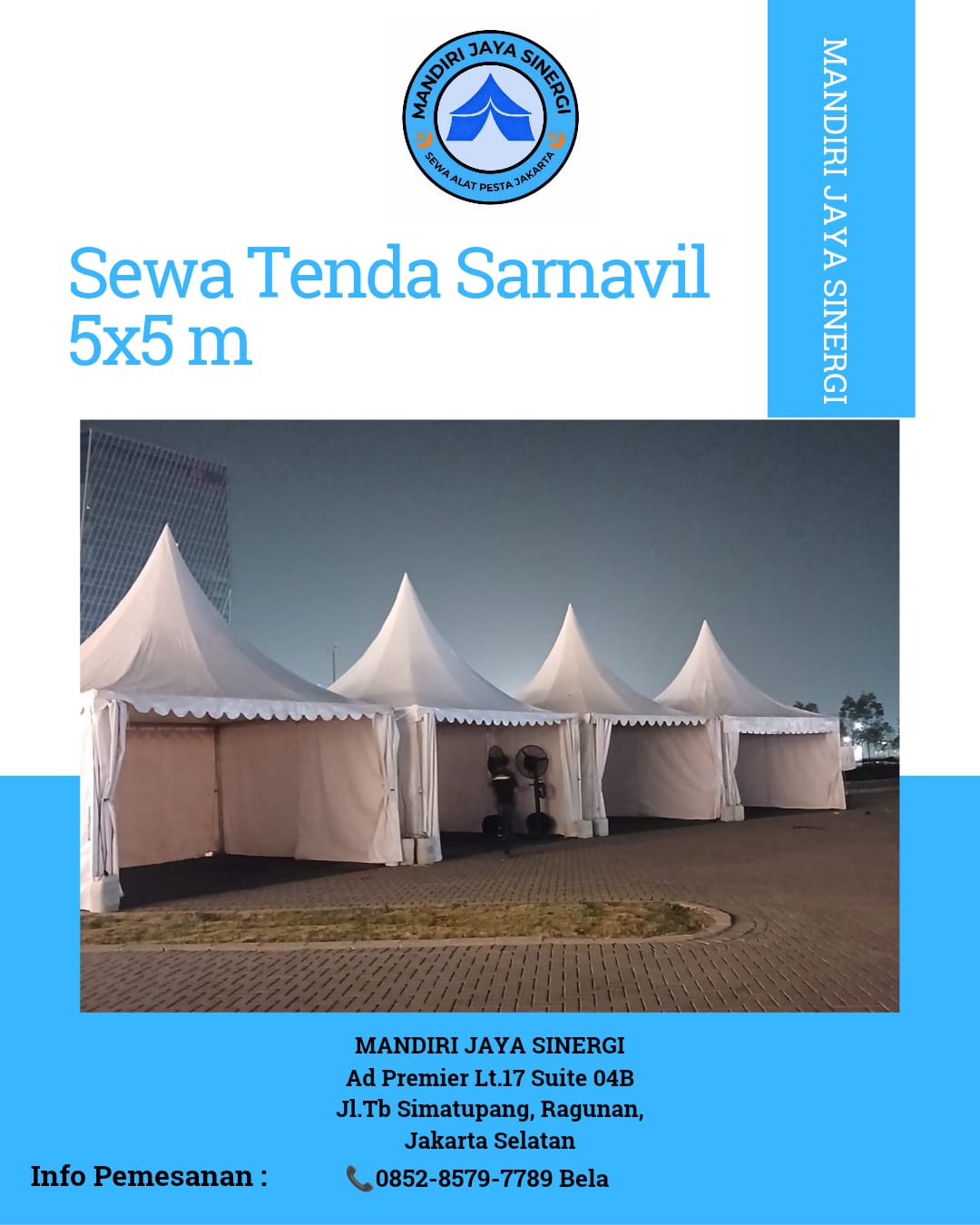 SEWA TENDA SARNAVIL 5X5 UNTUK BERBAGAI KEBUTUHAN ACARA