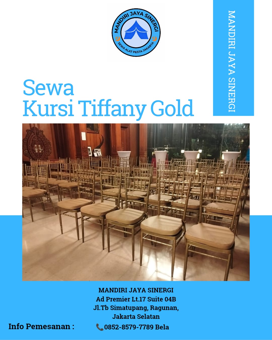 Sewa Kursi Tiffany Gold Jakarta Selatan Untuk Acara Elegan Dan Berkelas