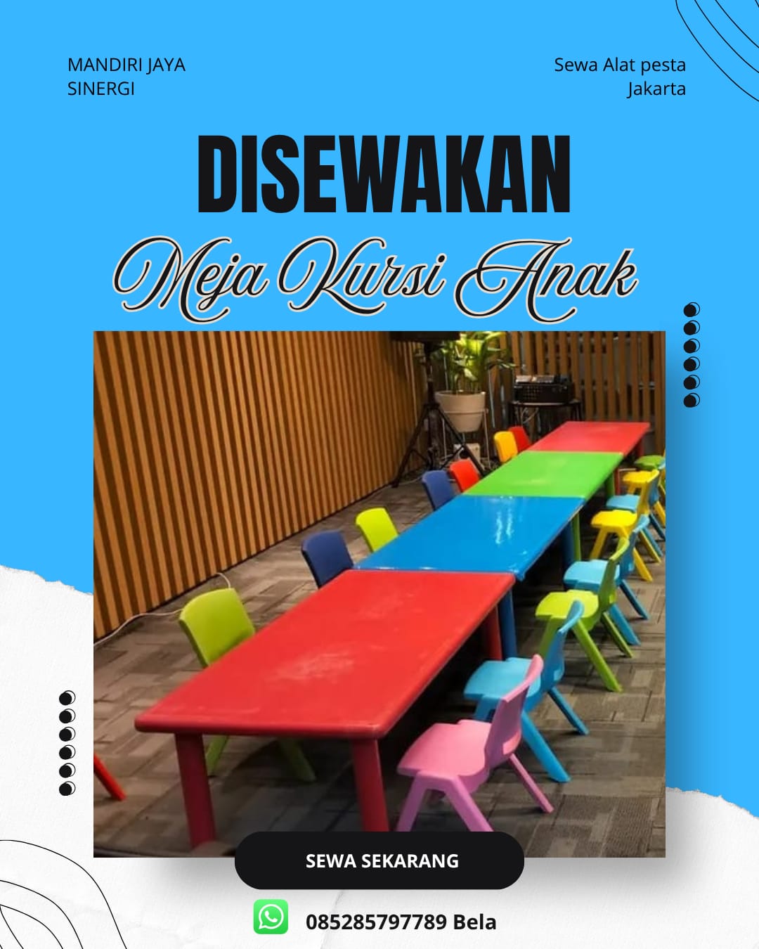 SEWA MEJA KURSI ANAK JAKARTA UNTUK ULANG TAHUN DAN EVENT SEKOLAH