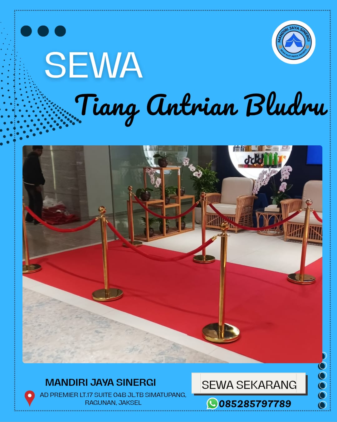 SEWA TIANG ANTRIAN BLUDRU JAKARTA