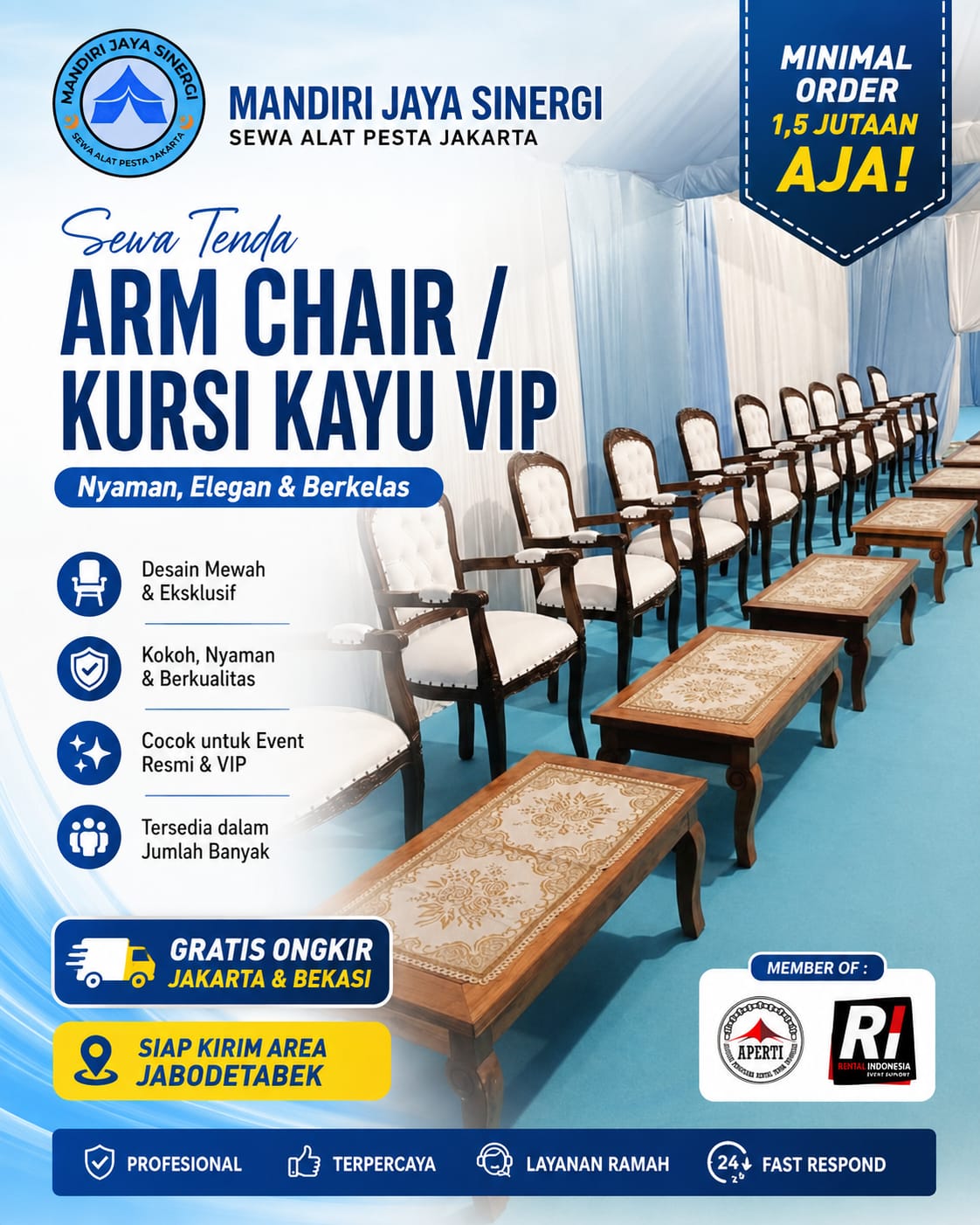 SEWA ARM CHAIR/KURSI KAYU VIP JAKARTA