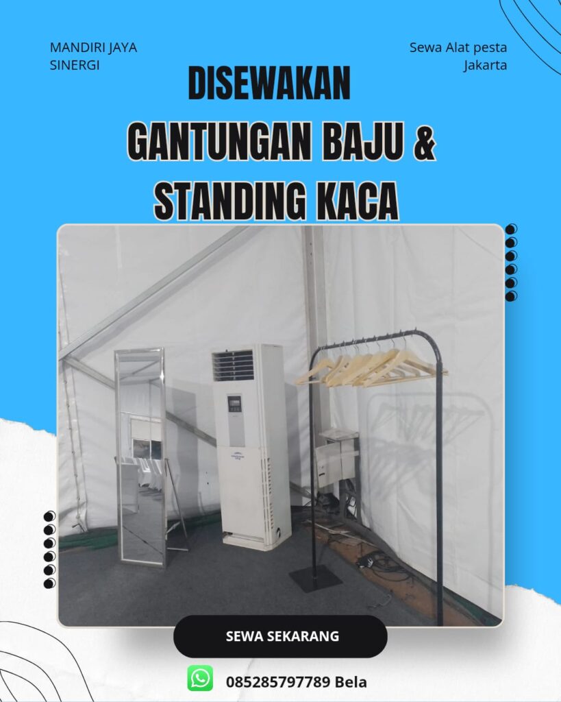 SEWA GANTUNGAN BAJU & STANDING KACA UNTUK EVENT PROFESIONAL JAKARTA
