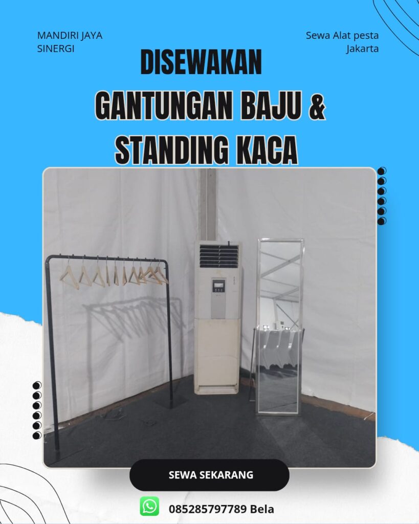 SEWA GANTUNGAN BAJU & STANDING KACA UNTUK EVENT PROFESIONAL JAKARTA