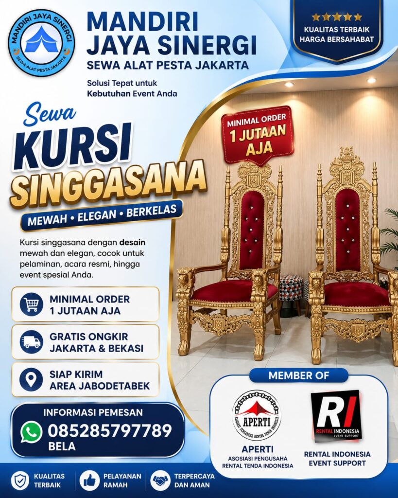 SEWA KURSI SINGGASANA MEWAH UNTUK WEDDING & EVENT JAKARTA