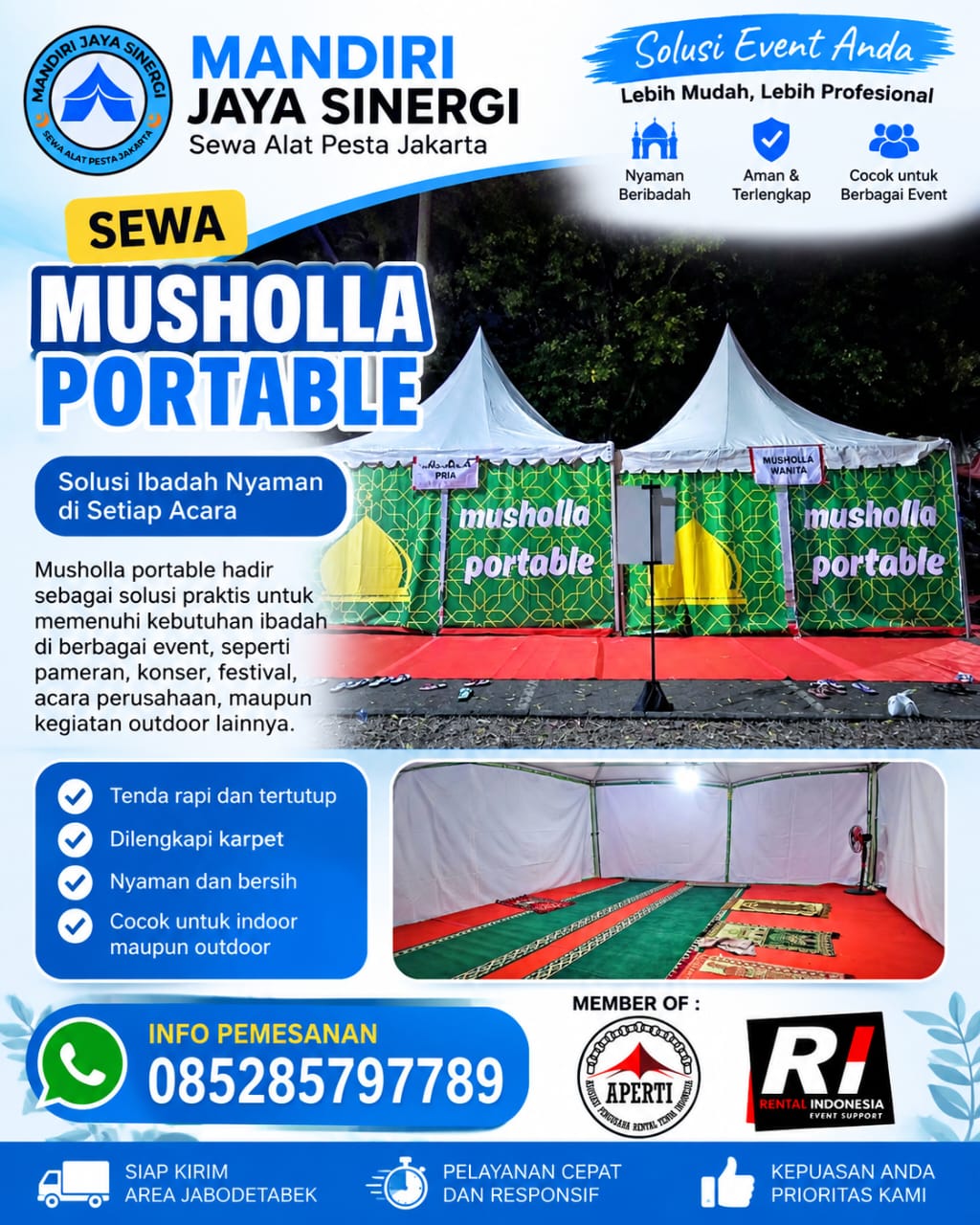 SEWA MUSHOLLA PORTABLE SIAP KIRIM AREA JABODETABEK