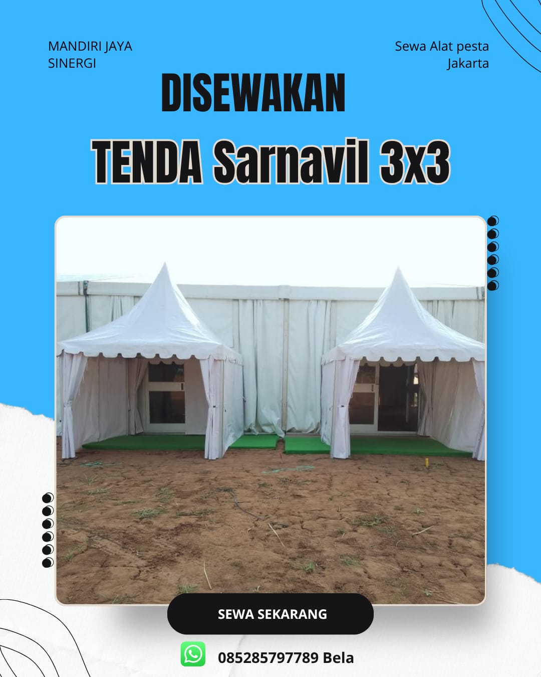 SEWA TENDA SARNAVIL 3X3 JAKARTA