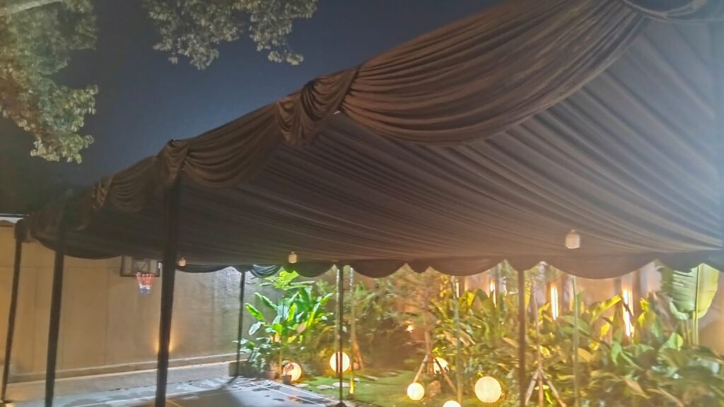 SEWA TENDA SERUT KAIN HITAM HARGA MULAI 1,5 JUTA AREA JABODETABEK