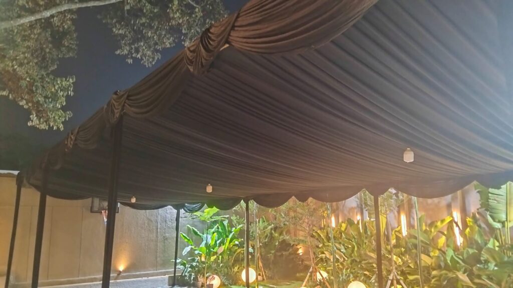 SEWA TENDA SERUT KAIN HITAM HARGA MULAI 1,5 JUTA AREA JABODETABEK